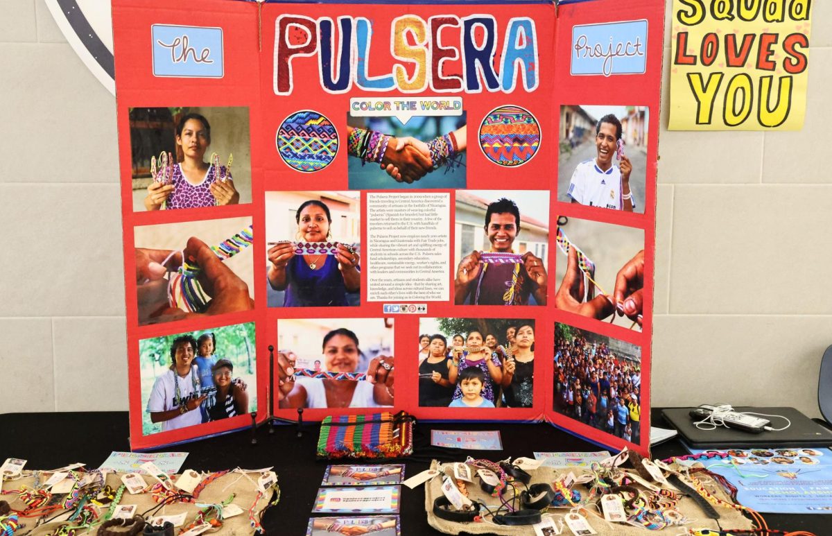 The Pulsera Project booth consist of informational sheets, bracelet spreads, and the trifold board that travels with each school. The Pulsera Project stays at each school for two weeks before moving on to another state or district. 
