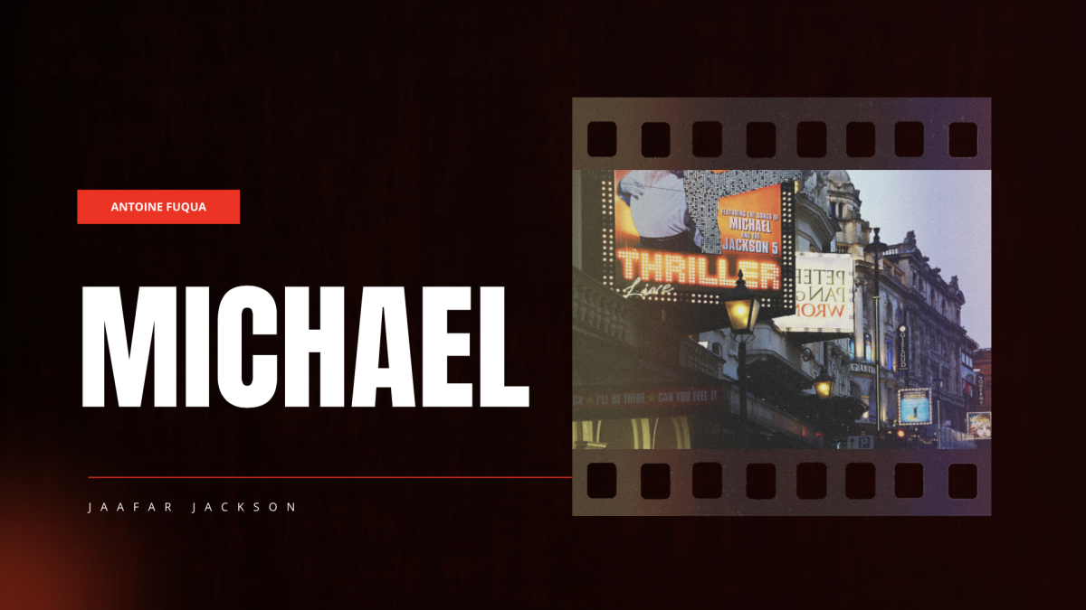 This digitally constructed image highlights lead actor, Jaafar Jackson in the new movie, Michael (2026)